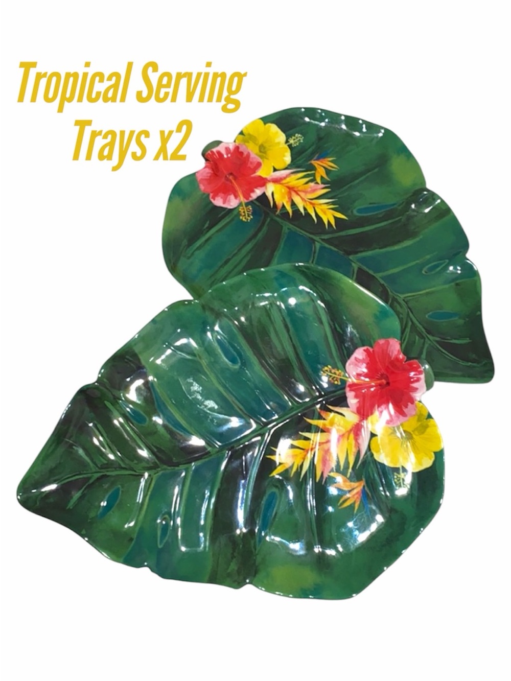 Tropical Leaf Serving Party Tray Home Decor